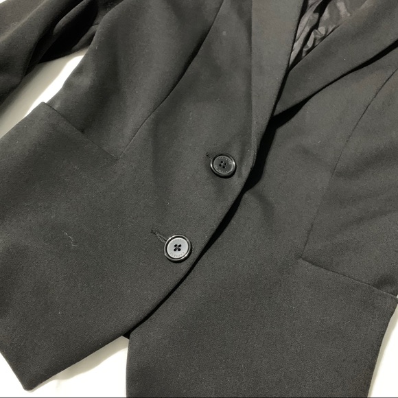 Express 3/4 Ruched Sleeve Black Blazer—Size 2 - Picture 6 of 11
